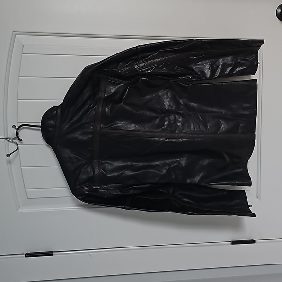 LA Collection black vegan leather motor trendy jacket sz XS - Picture 2 of 12